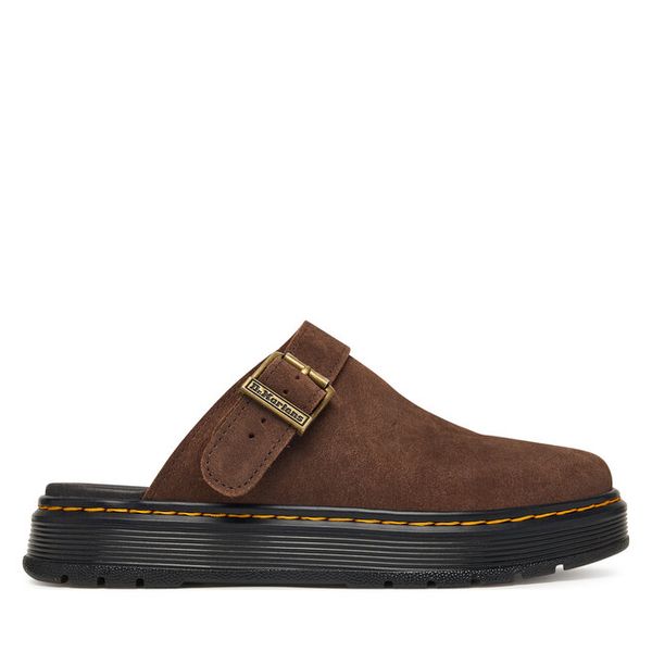 Klapki Dr. Martens. Brązowe klapki damskie Dr. Martens, bez wzorów, bez obcasa, bez zapięcia. Za 498.99 zł.