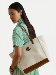 LAUREN RALPH LAUREN Torebka 431982234003 Écru. Shopperki damskie Lauren Ralph Lauren, bez wzorów, z materiału, bez dodatków. Za 1,299.00 zł.