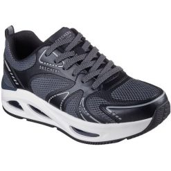Buty sportowe Skechers Uno Ego aurair. Czarne obuwie sportowe damskie Skechers, bez wzorów, ze skóry ekologicznej, bez zapięcia. W wyprzedaży za 490.00 zł.