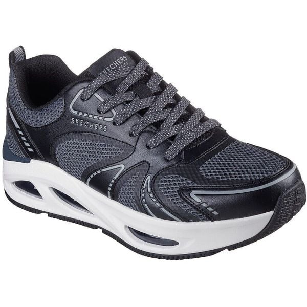 Buty sportowe Skechers Uno Ego aurair. Czarne obuwie sportowe damskie Skechers, bez wzorów, ze skóry ekologicznej, bez zapięcia. W wyprzedaży za 490.00 zł.