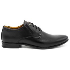 Activ Buty wizytowe 480 czarne. Czarne buty wizytowe męskie bez wzorów, z jeansu, bez obcasa, bez zapięcia. Za 367.89 zł.