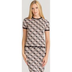 SWETER ELISABETTA FRANCHI. Swetry nierozpinane damskie Elisabetta Franchi, bez wzorów, z dzianiny, bez kołnierzyka, bez ramiączek. Za 789.00 zł.