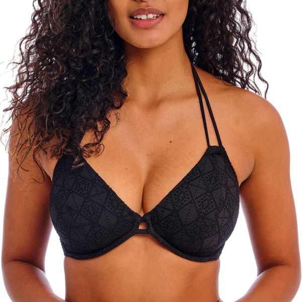 Damski strój kąpielowy z chokerem na fiszbinach Freya Nomad Nights. Czarne stroje kąpielowe damskie FREYA ACTIVE, bez wzorów. Za 232.50 zł.