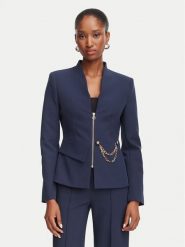 Rinascimento Marynarka CFC0130160003 Granatowy Slim Fit. Niebieskie marynarki i żakiety damskie Rinascimento, bez wzorów, z syntetyku, bez kołnierzyka, bez ramiączek. Za 944.99 zł.