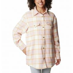 Koszula Damska Columbia Calico Basin Shirt Jacket. Czerwone koszule damskie Columbia, l, bez wzorów, sportowe, bez kołnierzyka, bez ramiączek. Za 347.99 zł.