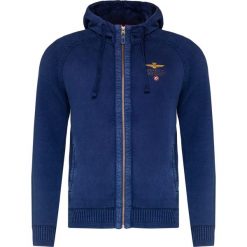 Sweter AERONAUTICA MILITARE. Niebieskie swetry męskie Aeronautica Militare, bez wzorów, bez kołnierzyka, bez ramiączek. Za 870.00 zł.