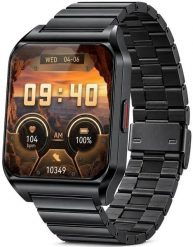 Smartwatch Rubicon Zegarek męski smartwatch E89-BLACK BR (RNCE89-BL-BR-NE). Czarne zegarki męskie Rubicon, bez wzorów. Za 219.00 zł.