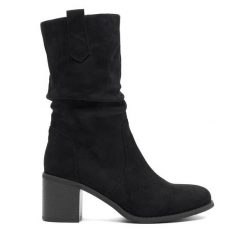 Botki Jenny Fairy. Czarne botki damskie Jenny Fairy, bez wzorów, bez obcasa, na słupku, bez zapięcia. Za 119.99 zł.