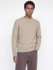 Jack & Jones sweter z dzianiny Mężczyźni beżowy, XL. Brązowe swetry męskie Jack & Jones, m, bez wzorów, z dzianiny, bez kołnierzyka, bez ramiączek. Za 169.95 zł.
