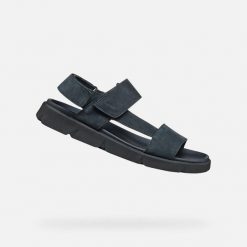 Sandały Geox Xand 2S. Niebieskie sandały męskie Geox, na lato, bez wzorów, eleganckie, bez zapięcia. Za 332.99 zł.