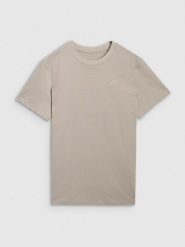 4F T-shirt regular gładki męski - szary XXL. Szare t-shirty męskie 4F, m, bez wzorów, z bawełny, bez kołnierzyka, bez ramiączek. Za 49.99 zł.