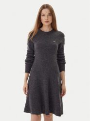 Lacoste Sukienka dzianinowa EF4161 Szary Regular Fit. Szare sukienki damskie Lacoste, bez wzorów, z dzianiny, bez kołnierzyka, bez ramiączek. Za 899.99 zł.