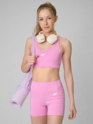4F Biustonosz treningowy z niskim wsparciem damski - różowy XS. Czerwone bielizna sportowa damska 4F, l, bez wzorów, z gumy. Za 119.99 zł.