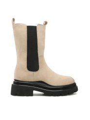 Jenny Fairy Botki WS139-01 Beżowy. Brązowe botki damskie Jenny Fairy, bez wzorów, ze skóry, bez obcasa, na płaskiej podeszwie, bez zapięcia. Za 149.99 zł.