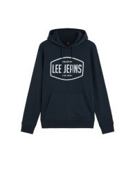 MĘSKA BLUZA NIEROZPINANA LEE BIG LOGO HOODIE REBEL NAVY 112387330. Niebieskie bluzy sportowe męskie Lee, l, bez wzorów, bez kaptura. Za 149.99 zł.
