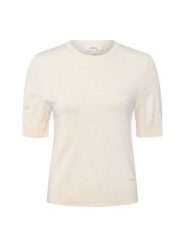 S.Oliver bluza z dzianiny Kobiety Sztuczne włókno beżowy, 42. Brązowe bluzy damskie S.Oliver, s, bez wzorów, z dzianiny, bez ramiączek, bez kaptura. Za 89.95 zł.
