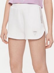 Guess Szorty materiałowe Kiara V4GD16 FL04P Biały Regular Fit. Białe szorty damskie Guess, z aplikacjami, z materiału. Za 439.99 zł.