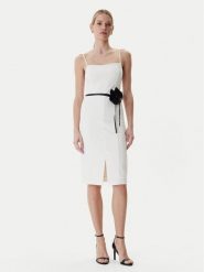 Guess Sukienka koktajlowa W6RK0G KC9O0 Écru Regular Fit. Sukienki damskie Guess, s, z aplikacjami, z syntetyku, wizytowe, bez kołnierzyka, bez ramiączek. Za 619.99 zł.