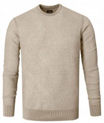 Męski Sweter Bawełniany, Delikatna Faktura Materiału - Pako Jeans - Beżowy. Brązowe swetry męskie Pako Jeans, l, bez wzorów, z bawełny, eleganckie, bez kołnierzyka, bez ramiączek. Za 169.00 zł.