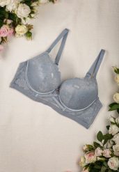 Jasnoniebieski Koronkowy Biustonosz Push Up Birdietha. Niebieskie biustonosze Renee, bez wzorów, z koronki. Za 34.99 zł.