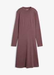 Sukienka z dżerseju. Fioletowe sukienki damskie bonprix, bez wzorów, z dżerseju, bez kołnierzyka, bez ramiączek. Za 109.99 zł.