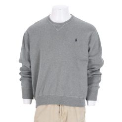 Second life - Polo Ralph Lauren sweter męski z okrągłym dekoltem - Jak nowy. Szare swetry męskie Ralph Lauren, l, bez wzorów, z materiału, eleganckie, bez kołnierzyka, bez ramiączek. Za 212.96 zł.