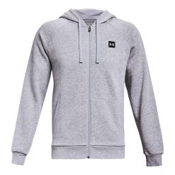Męska Bluza Z Kapturem Rival Fleece Full Zip. Szare bluzy męskie Under Armour, m, bez wzorów, bez ramiączek, z kapturem. Za 327.99 zł.