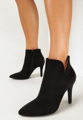 Czarne Botki na Szpilce ze Szpiczastym Noskiem Reyi. Czarne botki damskie Born2be, bez wzorów, eleganckie, ze szpiczastym noskiem, bez obcasa, na obcasie, bez zapięcia. Za 149.99 zł.