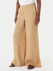 Marella Spodnie palazzo Ottelia 2613131062 Beżowy Wide Leg. Brązowe spodnie materiałowe damskie Marella, bez wzorów, ze lnu. Za 1,089.00 zł.