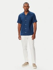 Tommy Hilfiger Koszula MW0MW43090 Niebieski Regular Fit. Niebieskie koszule męskie Tommy Hilfiger, m, bez wzorów, ze lnu, bez kołnierzyka, bez ramiączek. Za 449.99 zł.