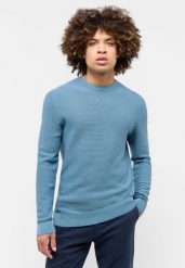 MUSTANG ELLIOT MĘSKI SWETER ELEGANCKI LOGO PROVINCIAL BLUE 1015472 5181. Niebieskie swetry męskie Mustang, m, bez wzorów, eleganckie, bez kołnierzyka, bez ramiączek. Za 149.99 zł.