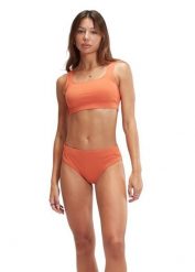 Bikini SPEEDO z głębokim dekoltem w kształcie litery U, rozmiar UK 28 / EU 38. Brązowe stroje kąpielowe damskie Speedo, s, bez wzorów, z elastanu. Za 232.89 zł.