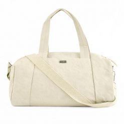 Materiałowa torba sportowa Solier SM05 Shala - beż. Brązowe torby podróżne damskie bez wzorów, z materiału, na ramię, duże. Za 76.99 zł.