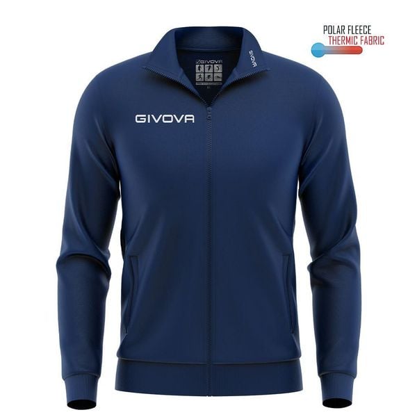 Givova Polarfleece Sport Sweater unisex - ciepłe i oddychające. Niebieskie bluzy męskie Givova, bez wzorów, sportowe, bez ramiączek, bez kaptura. Za 94.54 zł.