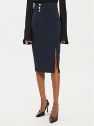 Rinascimento Spódnica midi CFC0119972003 Granatowy Slim Fit. Niebieskie spódnice damskie Rinascimento, l, bez wzorów, z syntetyku, midi. Za 419.99 zł.