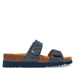 Klapki Scholl. Niebieskie klapki damskie Scholl, bez wzorów, bez obcasa, bez zapięcia. Za 179.99 zł.