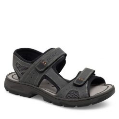 Sandały Rieker. Szare sandały męskie Rieker, bez wzorów, bez zapięcia. Za 259.99 zł.