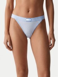 Tommy Hilfiger Stringi UW0UW06499 Niebieski jasny. Niebieskie majtki damskie Tommy Hilfiger, z bawełny. Za 99.99 zł.