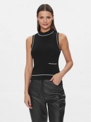 Armani Exchange Top 3DYH2A YMH6Z 1200 Czarny Regular Fit. Czarne topy damskie Armani Exchange, s, bez wzorów, z syntetyku, bez kołnierzyka, bez ramiączek. Za 309.99 zł.