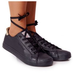 Damskie Eko-Skóra Tenisówki Cross Jeans HH2R4003C Czarne. Czarne trampki i tenisówki damskie bez wzorów, z jeansu, bez zapięcia. Za 182.49 zł.