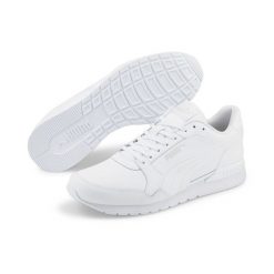 Buty sportowe ST Runner v3 L PUMA White Gray Violet. Białe buty sportowe męskie Puma, bez wzorów, z gumy, bez zapięcia, do biegania. Za 199.40 zł.