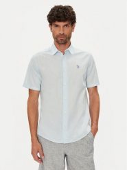 U.S. Polo Assn. Koszula MUP3254 Błękitny Regular Fit. Niebieskie koszule męskie U.S. Polo Assn., m, bez wzorów, z bawełny, bez kołnierzyka, bez ramiączek. Za 229.99 zł.