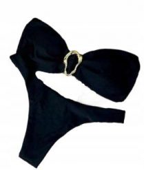 Strój kąpielowy dwuczęściowy wiązany damski modny bikini z klamrą M. Bikini Pan i Pani Gadżet, m, bez wzorów. Za 83.04 zł.