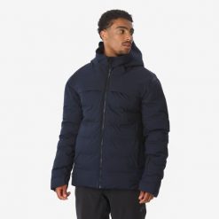 Kurtka narciarska męska Quechua 500 Warm. Niebieskie kurtki sportowe męskie WED'ZE, na zimę, l, bez wzorów, z materiału, z kapturem, narciarskie. Za 499.99 zł.