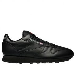 Buty do chodzenia męskie Reebok Classic Leather. Czarne buty sportowe męskie Reebok, bez wzorów, z materiału, bez zapięcia, trekkingowe, Reebok Classic. Za 429.99 zł.