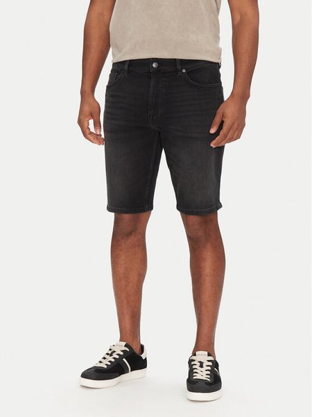 BOSS Szorty jeansowe Delaware Shorts Bo 50540271 Czarny Slim Fit. Czarne szorty męskie Boss, bez wzorów, z bawełny. Za 479.99 zł.
