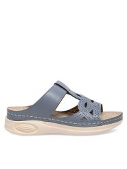 Clara Barson Klapki WYL0510-28 Niebieski. Niebieskie klapki damskie Clara Barson, bez wzorów, z syntetyku, bez obcasa, bez zapięcia. Za 89.99 zł.