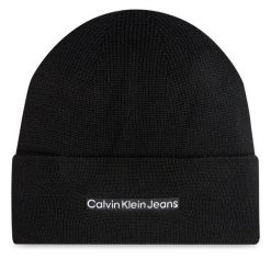 Czapka Calvin Klein. Czarne czapki męskie Calvin Klein, na zimę, bez wzorów. Za 179.99 zł.