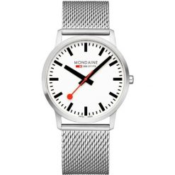 Zegarek męski Mondaine A638.30350.16SBZ, Quartz, 40mm, 3ATM. Szare zegarki męskie mondaine, bez wzorów, z materiału, ze stali. Za 1,481.75 zł.