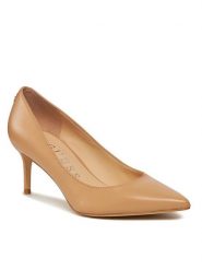 Guess Szpilki Bravo4 FLPBV4 LEA08 Beżowy. Brązowe szpilki damskie Guess, z aplikacjami, ze skóry, bez obcasa, na szpilce, bez zapięcia. Za 399.99 zł.